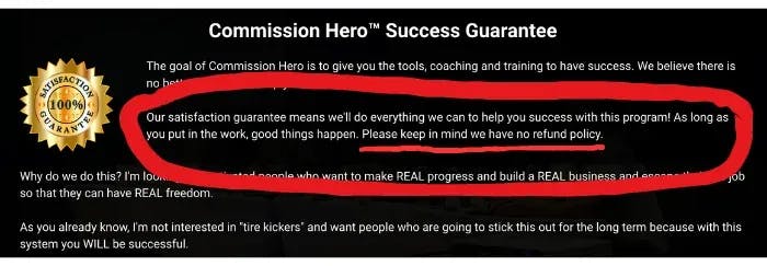 Commission Hero Refund Policy
