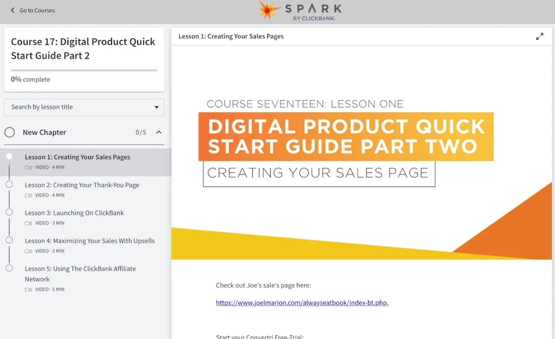 spark by clickbank Course 17