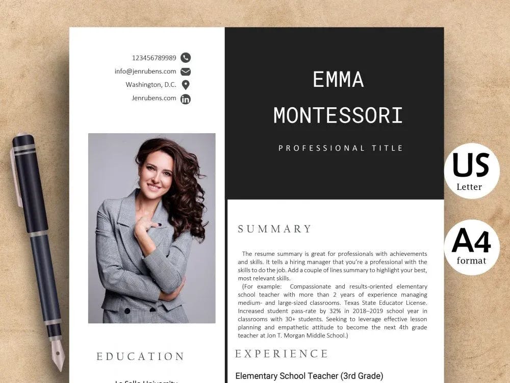 Creative Modern Resume Digital Product To Sell On Etsy