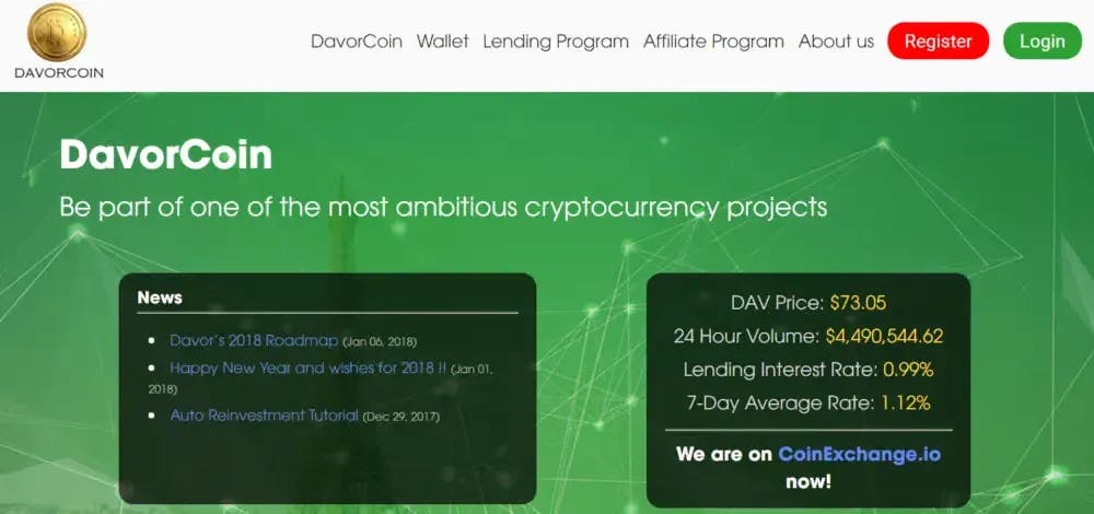 DavorCoin Website