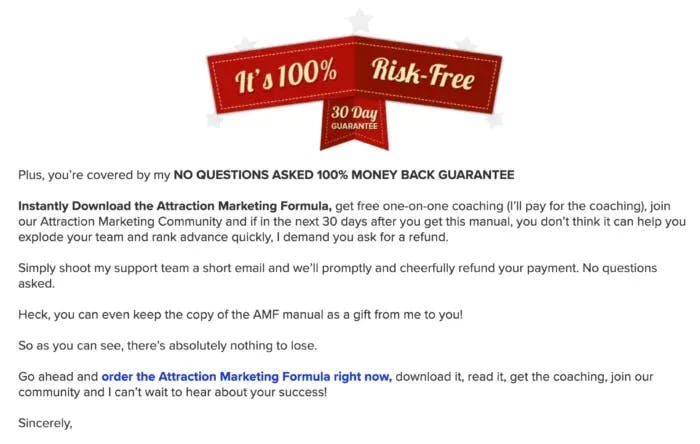 Does Attraction Marketing Offer A Refund Policy