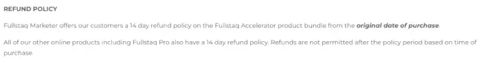Does Fullstaq Marketer Offer A Refund Policy?