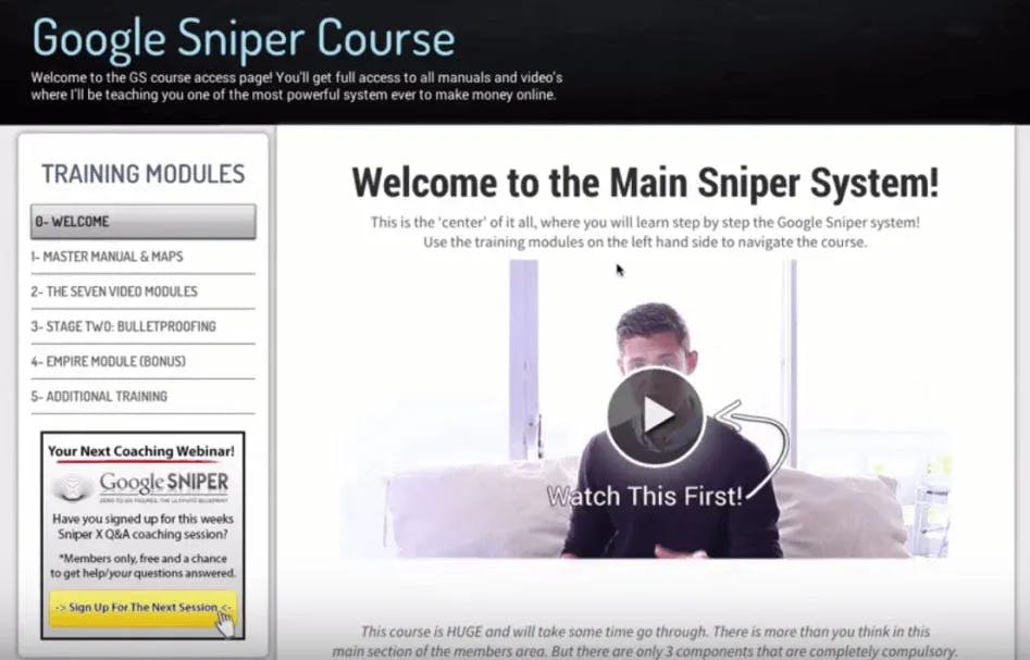 Google Sniper Course Overview