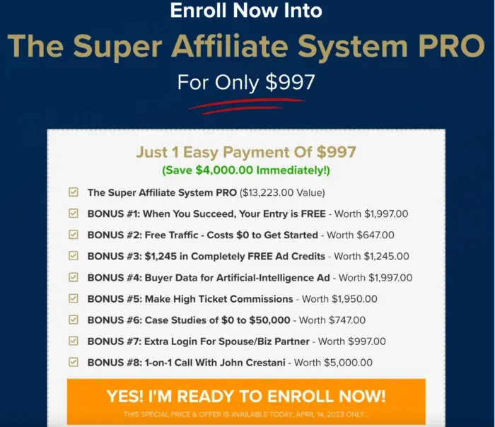 How Much Does The Super Affiliate System Cost