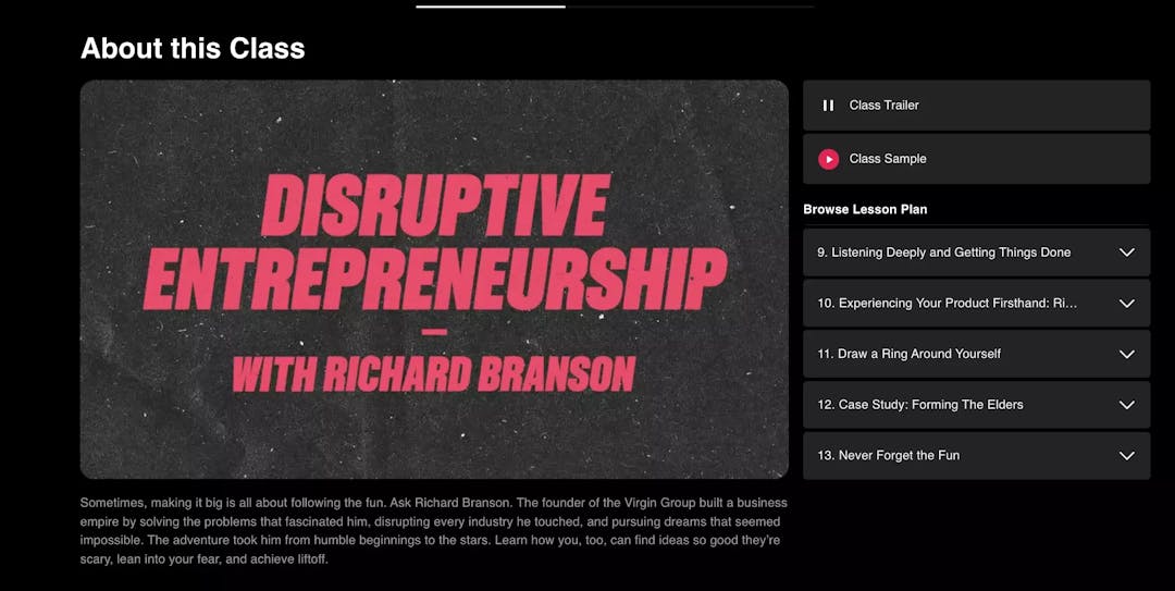 Inside Disruptive Entrepreneurship MasterClass