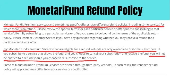 Monetarico Does MonetariFund have a refund policy