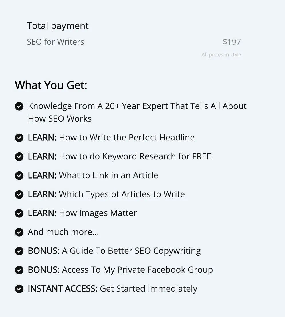 SEO For Writers Cost