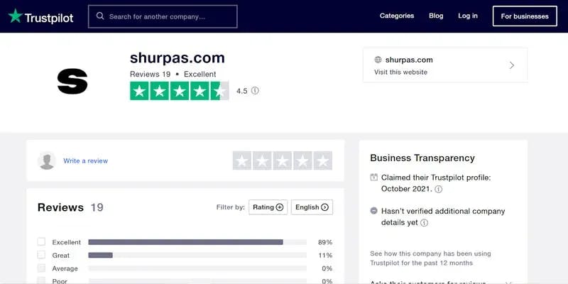 Shurpas on Trustpilotp