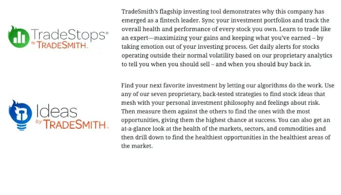 TradeSmith Review TradeStops and Ideas1