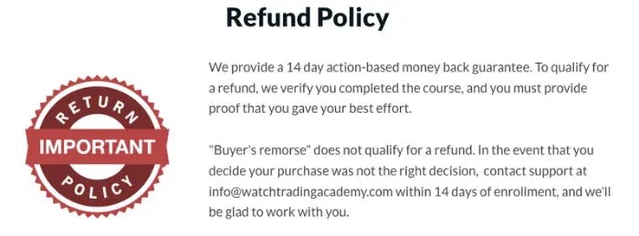 Watch Trading Academy Refund Policy