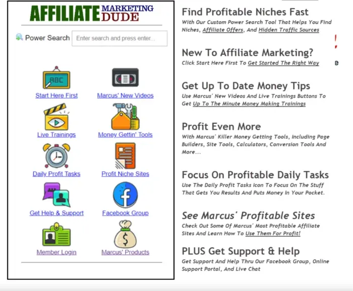 What's Inside The Affiliate Marketing Dude Training
