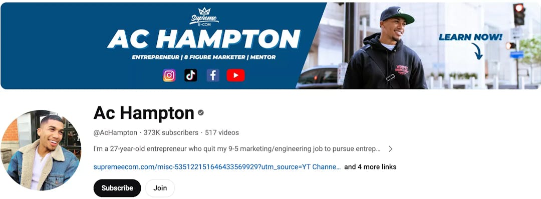 YouTube Channel AC Hampton Scam