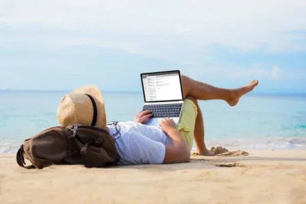 beach laptop