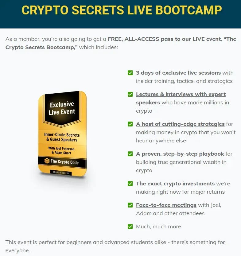 crypto secrets live bootcamp