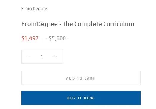 ecom degree university price
