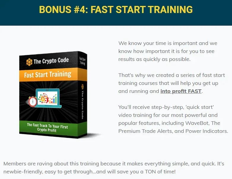 fast start training crypto code