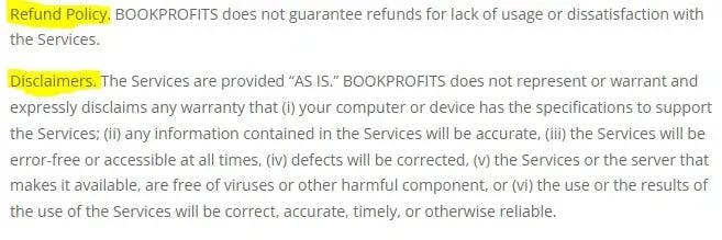 luke sample bookprofits refund policy