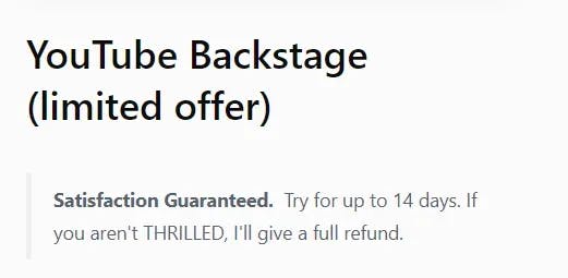 youtube backstage refund policy